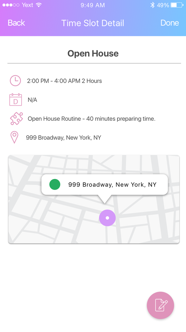 Time slot details with steps and durations totaling prep time
