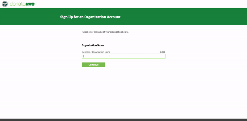 Two-step registration sign-up screens