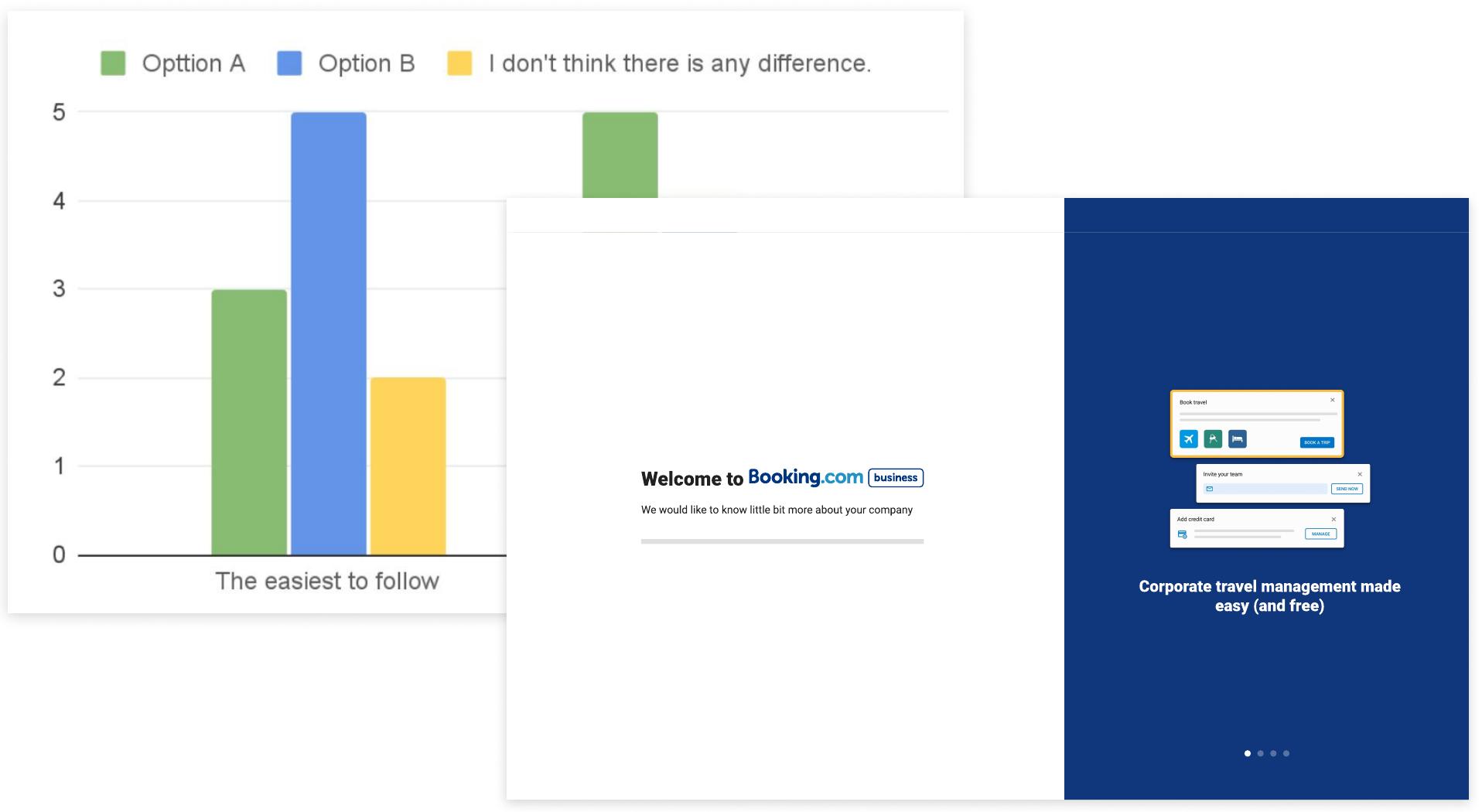 Loading animation concepts with user test results comparing option A and option B